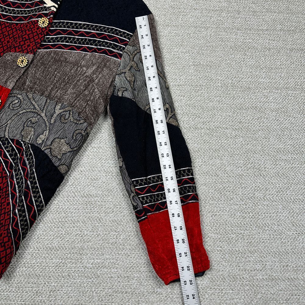 VTG Indigo Moon Sz M Tapestry Jacket Jacquard Boho Patchwork Artsy Animal Zebra - Picture 7 of 14